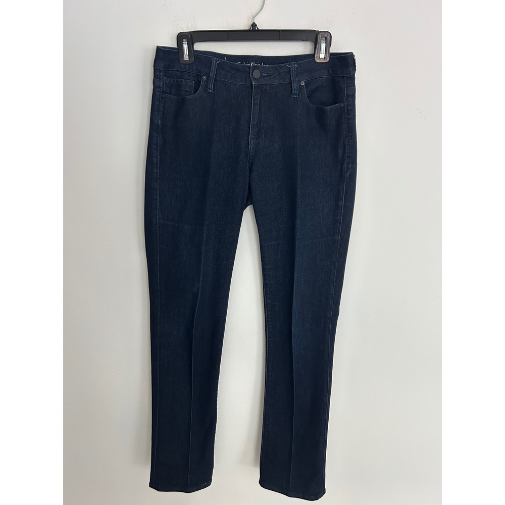Calvin‎ Klein Jeans Womens 29x32 Dark Wash Straight Leg Stretch Denim Blue Jeans